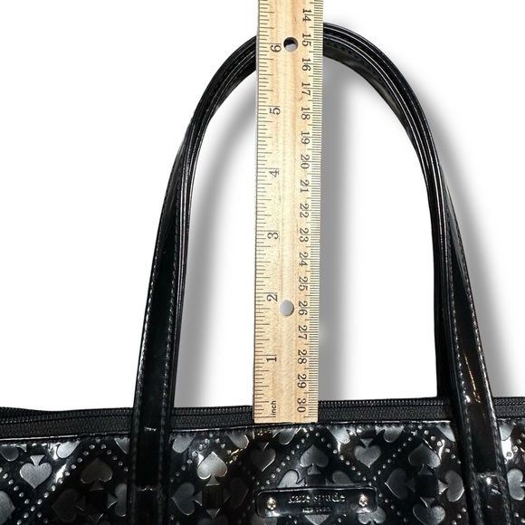 Kate Spade Emerald Ave Black Patent Leather Embossed Tote - Picture 12 of 14